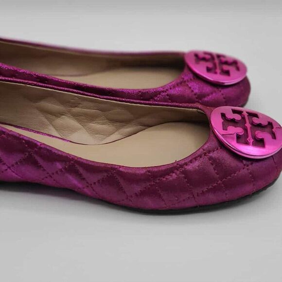 Tory Burch Metallic Fuschia Reva Flats size 7M NEW!  NWT! - Picture 10 of 14
